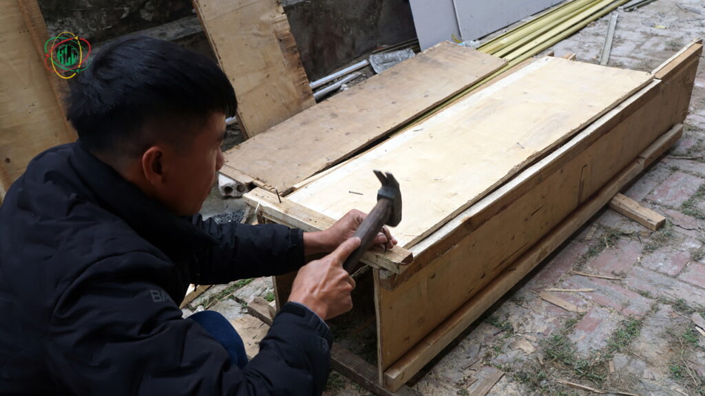 Skilled woodworkers honing their craft in preparation for the European recruitment test