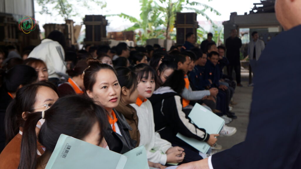 Housekeeping candidates undergoing evaluation on the first day of the European recruitment process