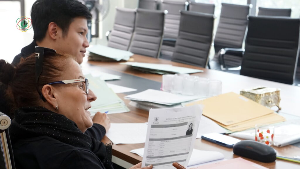 Croatian recruiters interviewing hospitality job candidates at Hop Luc Global JSC Office