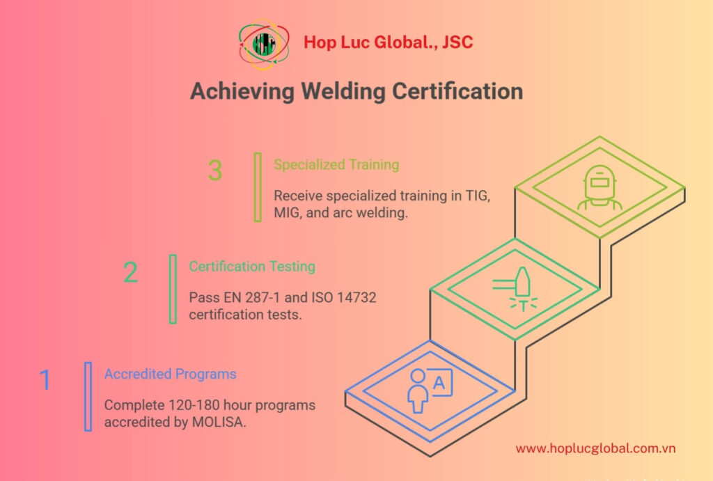 Vietnamese welders training for EU certification