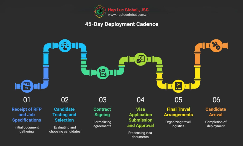 Efficient deployment process timeline from best Vietnamese welder agency