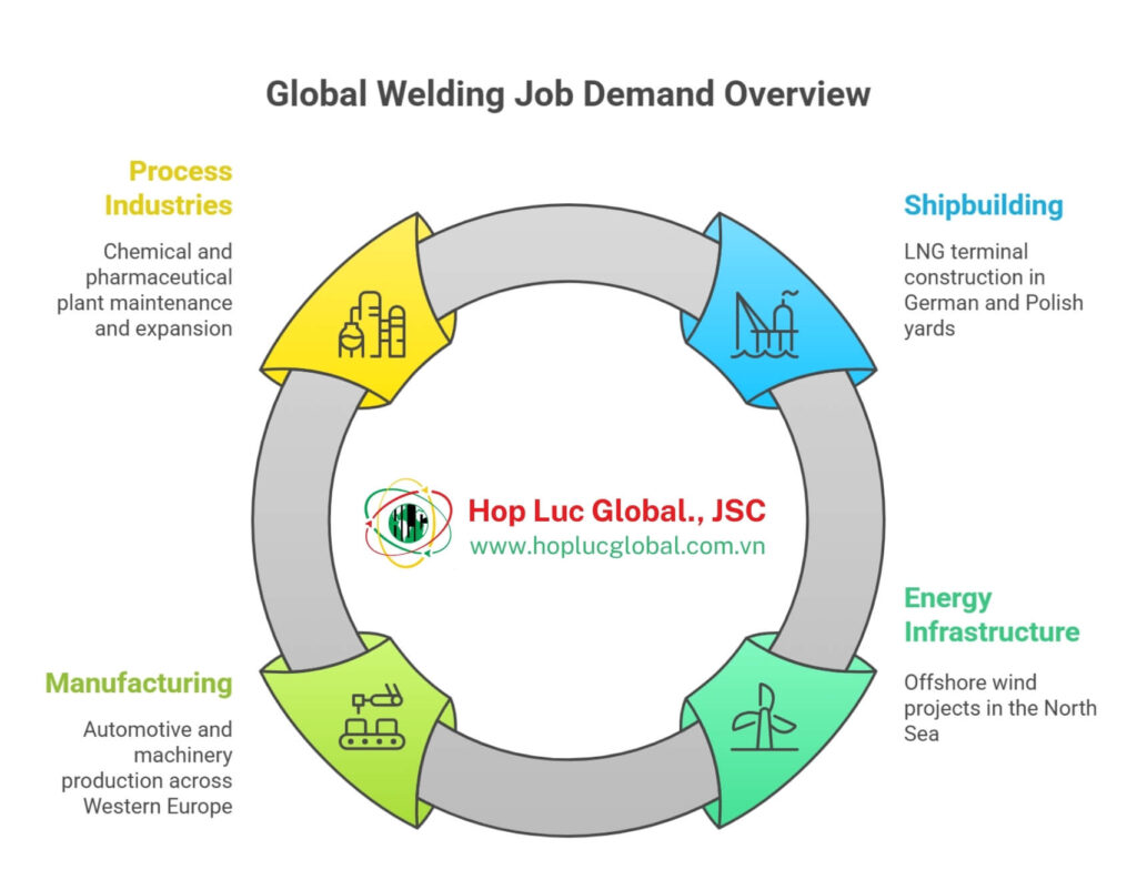 EU shipyard and energy projects hiring Vietnamese welders