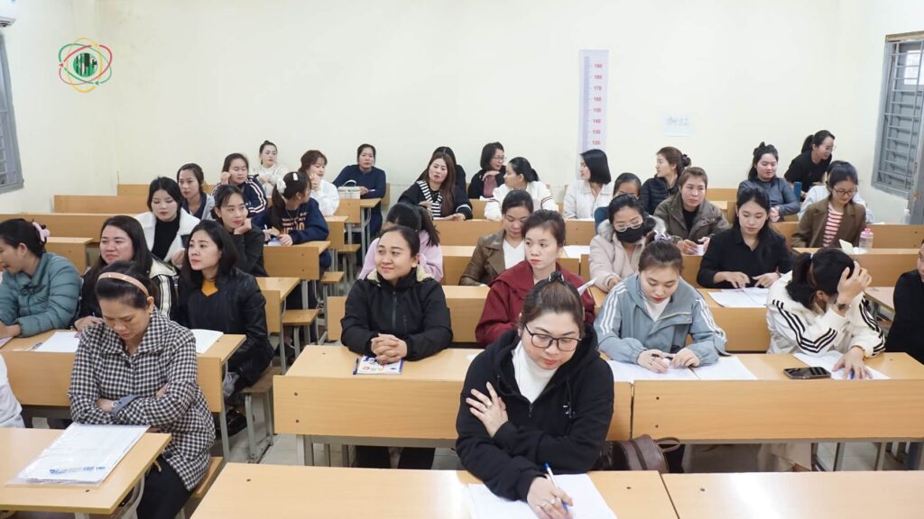 Vietnamese caregivers learning German for EU caregiver jobs