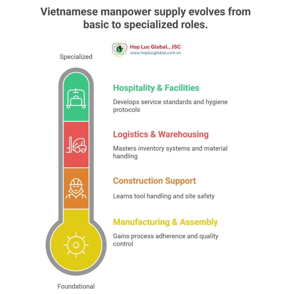 general manpower supply from Vietnam role clusters built through local pipelines