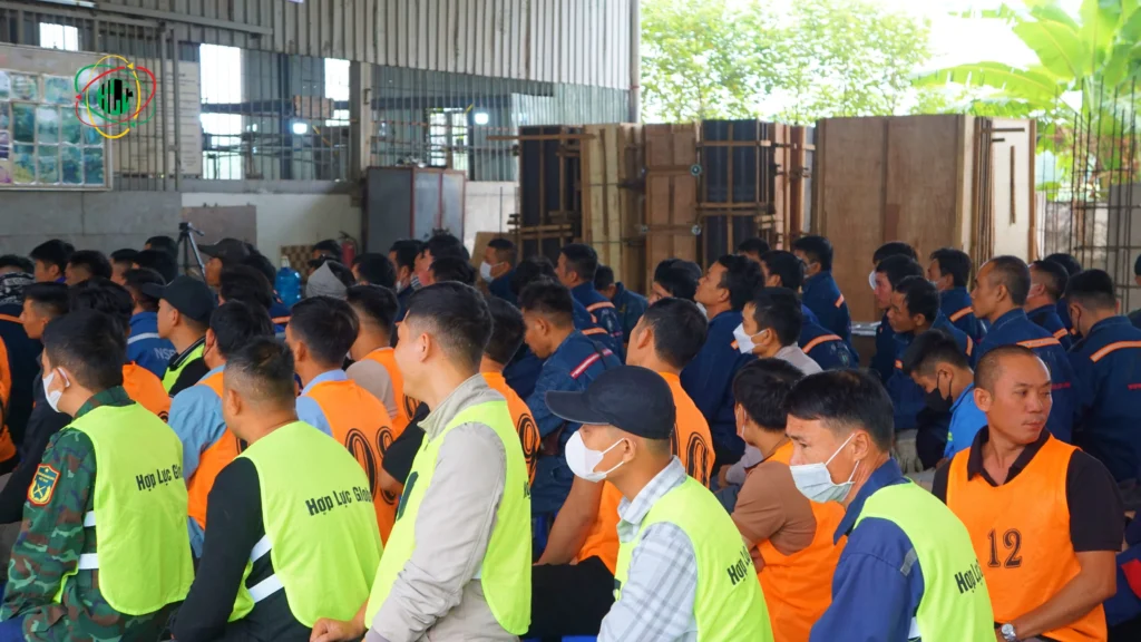 Young Vietnamese professionals in a training or office environment