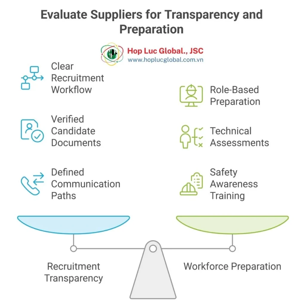Supplier evaluation checklist for skilled workers for Germany from Vietnam