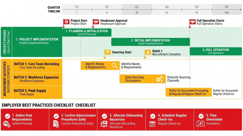 Workforce planning timeline for Vietnam skilled labour supply for EU projects