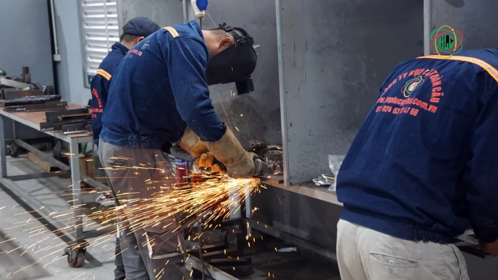 Technical students practicing precision machining, representing low-cost skilled labor in vietnam.