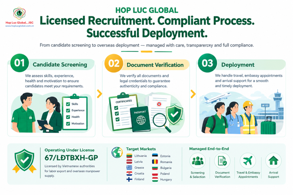 Hop Luc Global licensed recruitment and administrative workflow