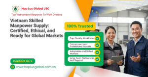 Factory workers with helmets – Vietnam skilled manpower supply in Europe