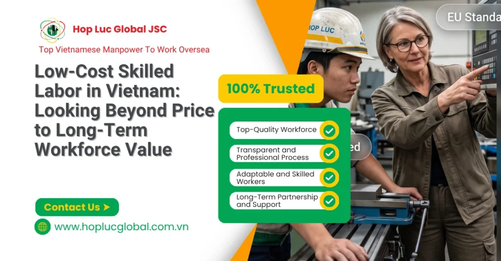 Vietnamese welder performing trade testing for European recruitment